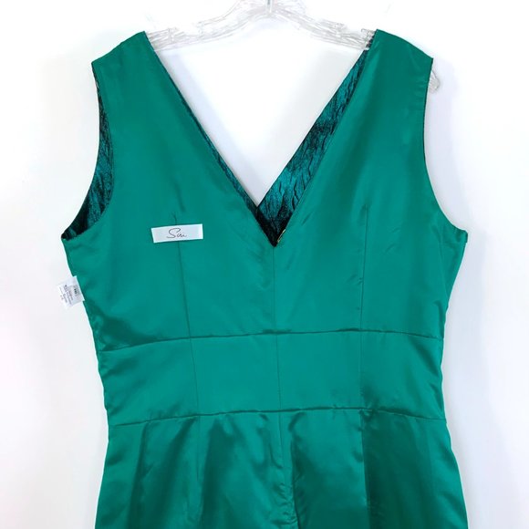 New Siri The Dresden Special Occasion Emerald Green Sleeveless Dress Size 16 - Picture 12 of 16
